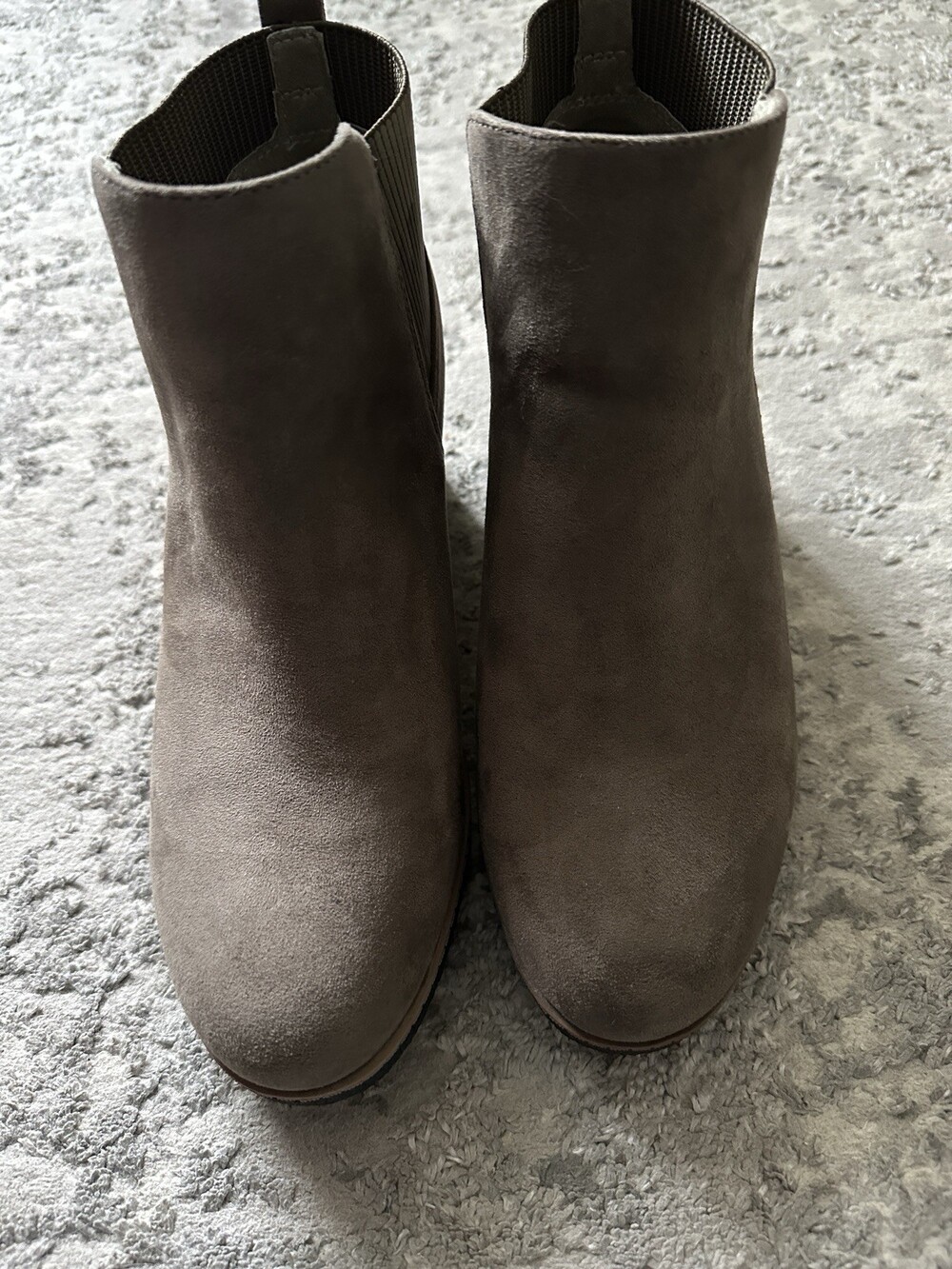 Dr. Scholl's Shoes Lean In Women's Gray Knit Wedge Ankle Bootie 9M